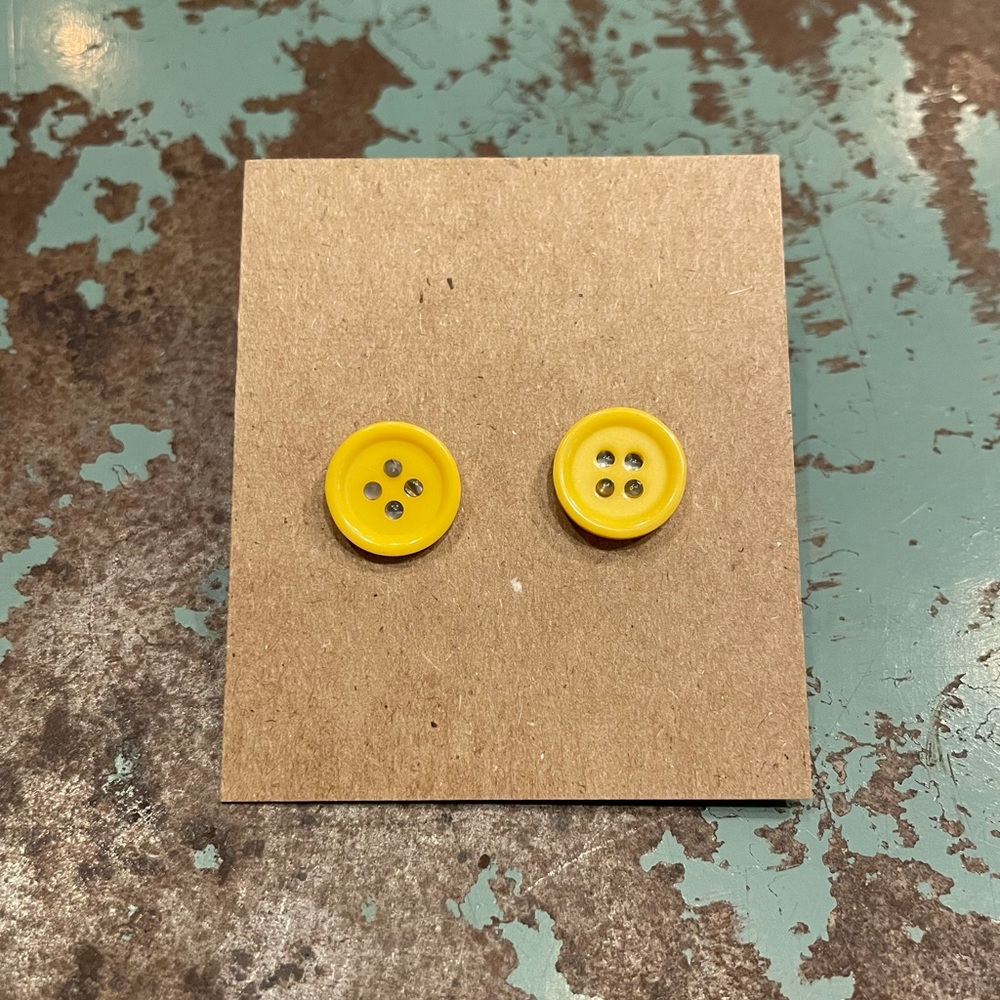 Handmade Button Earrings - 1/2”